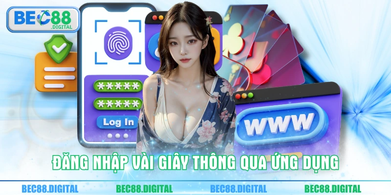 Đăng nhập vài giây thông qua ứng dụng